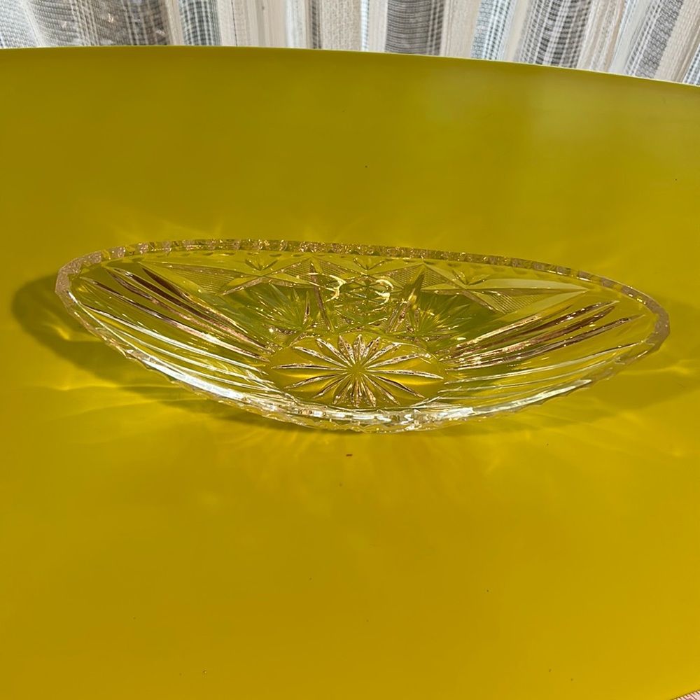 Crystal Olive/Cracker Dish - 10x 3 3/4